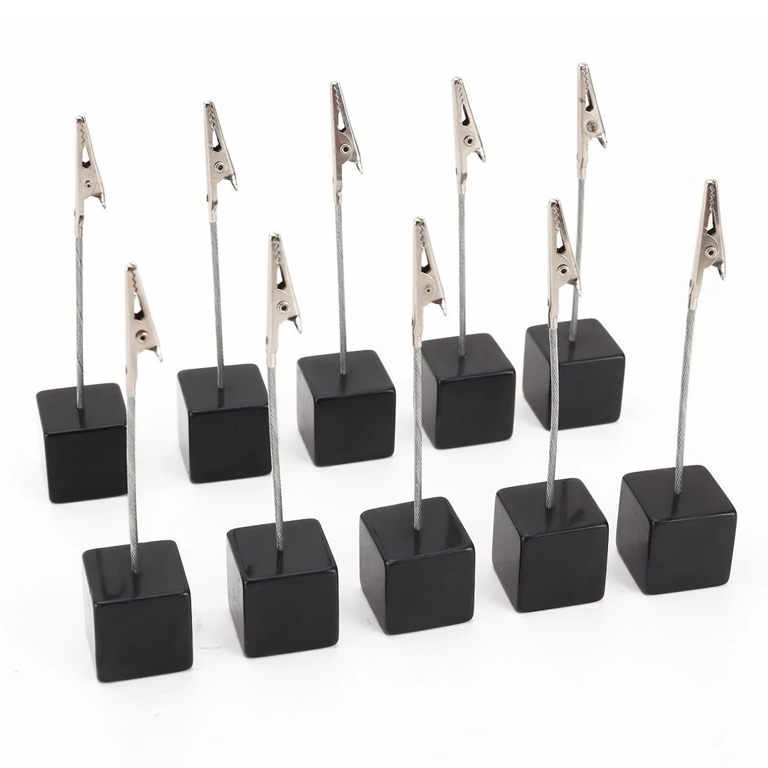 

Card Holder square Memo Holder Card Clip Photo Office Holder Note - 10 pieces (Black)