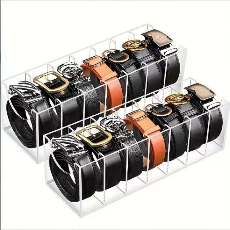 

5/8 сеток, прозрачный акриловый витрина, сборный акриловый ремень, коробка для хранения для ремня, галстук-бабочка, ювелирные изделия, часы, органайзер Desktep