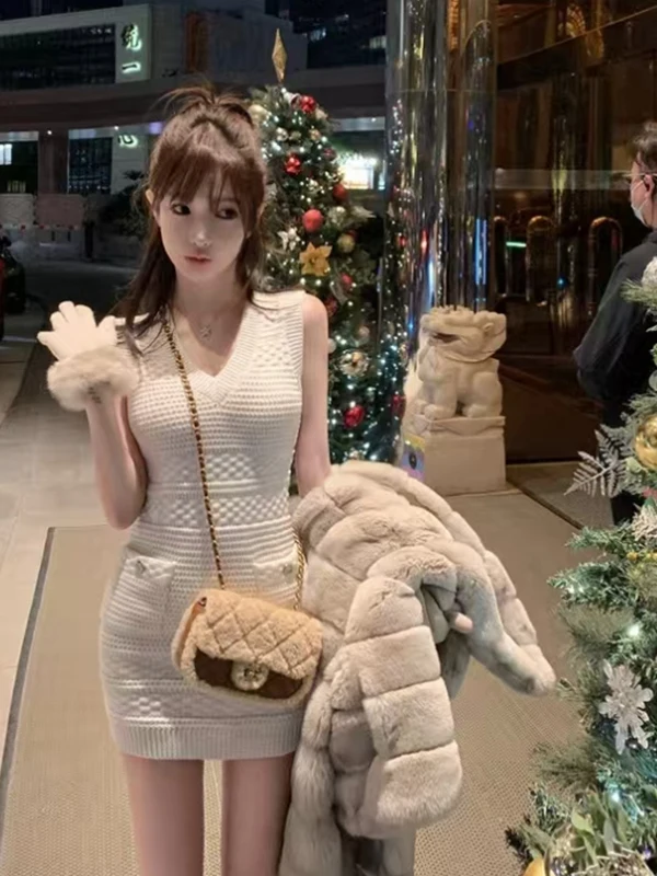 

Ele вязаный жилет Dr, корейский облегающий летний жилет, Новое поступление, модная юбка Little Fraance, свитер Dr