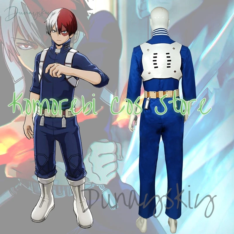 Todoroki Shoto Anime Cosplay Costume Jumpsuits Straps Prop Belt Wig Halloween Party Play Clothing for Woman Man