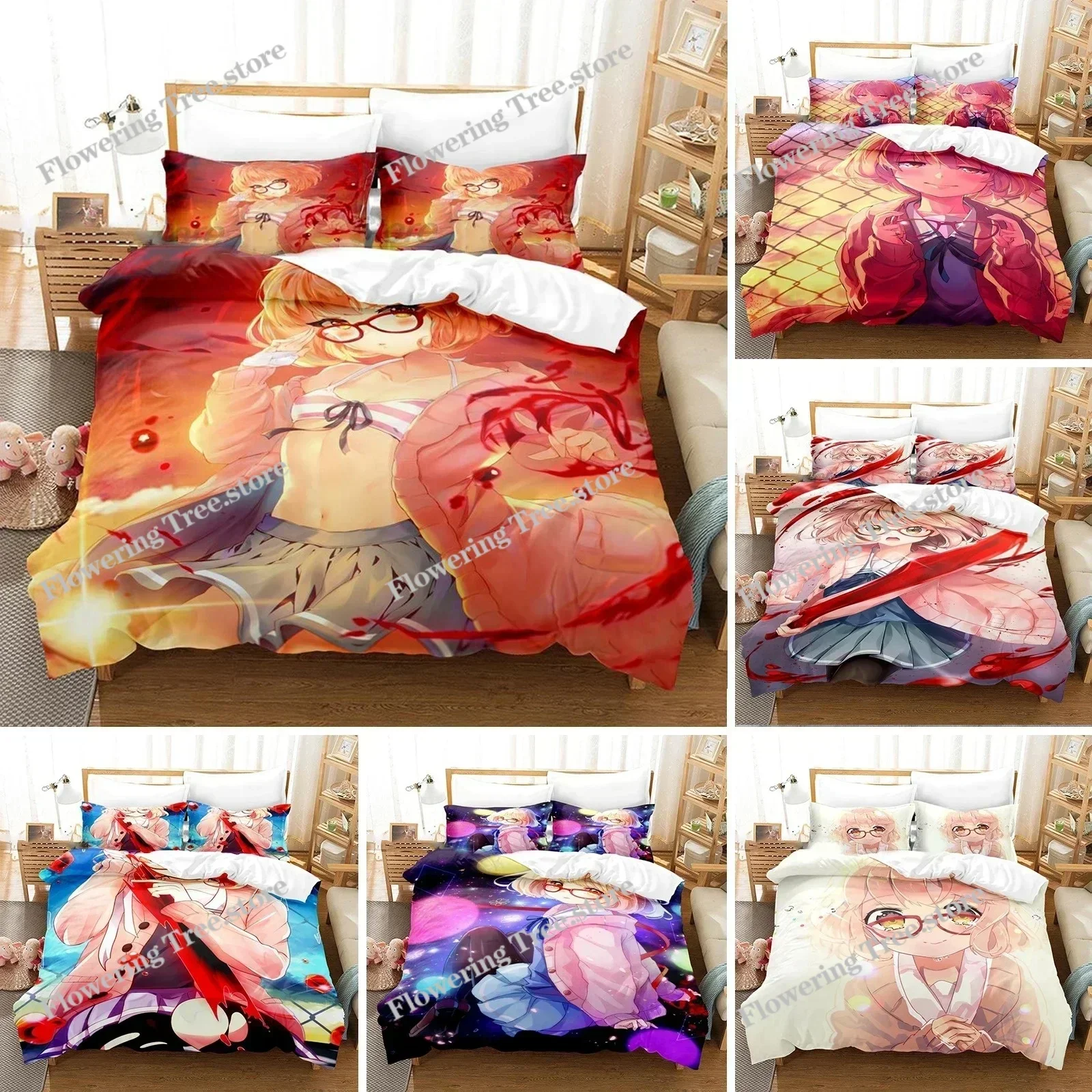 3D Printed Beyond the Boundary Bedding Set Pillowcase Duvet Cover Double Twin Full Queen King Adult Kids Bedclothes Quilt Cover0