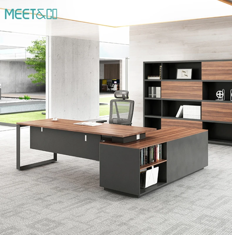 

Modern Director Office Table Cheap I Shape Wooden Ceo boss Luxury Office Furniture l Shape Executive Desk
