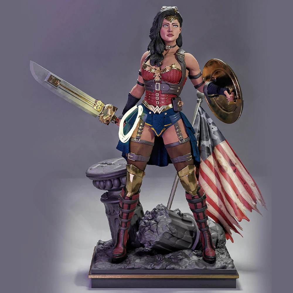 

1/24 3d Print Model Kit Sexy Female Knife Warrior Anime Resin Figure Model Kit DIY Miniature Reduction Statue Unpainted Kit Toy