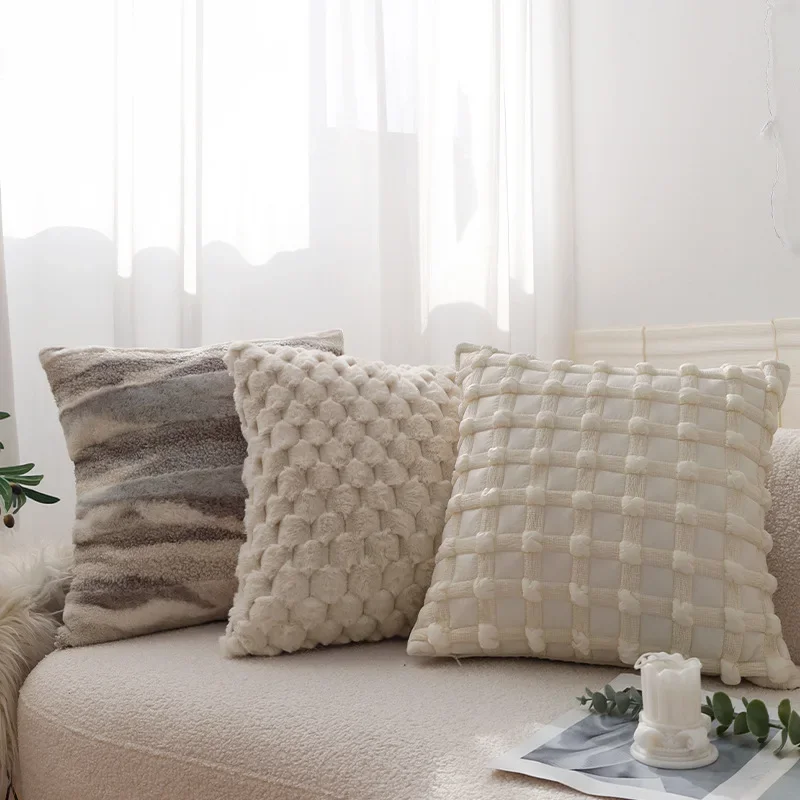 French cream style pillow cover chenille jacquard pillow pillow sofa cushion ethnic model room decorative cushion