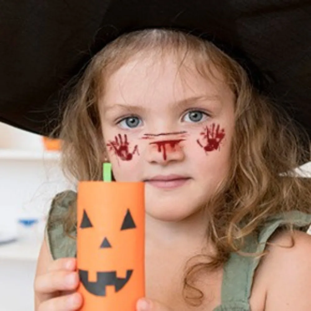 12Pcs Spider Web Halloween Face Tattoo Sticker Pumpkin Realistic Bloodstain Blush Temporary Tattoo DIY Waterproof