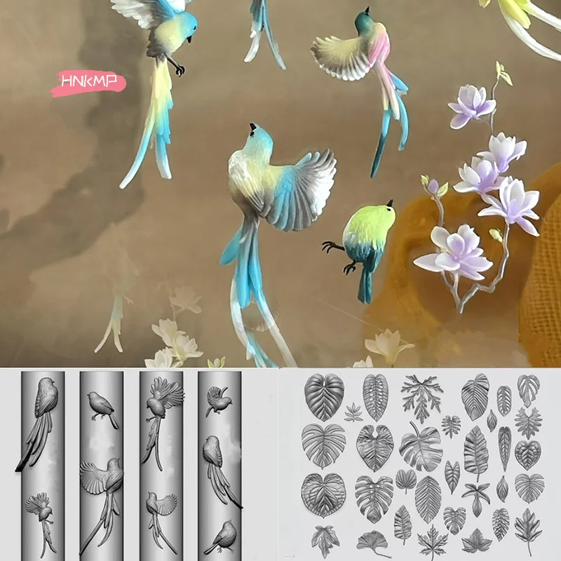 Silikon-Nagelkunstform für Maniküre, DIY, transparente Schnitzvorlage, Band, Schleife, Ballettschuhe, Blatt, Vogel, Design, Werkzeug, Dekoration