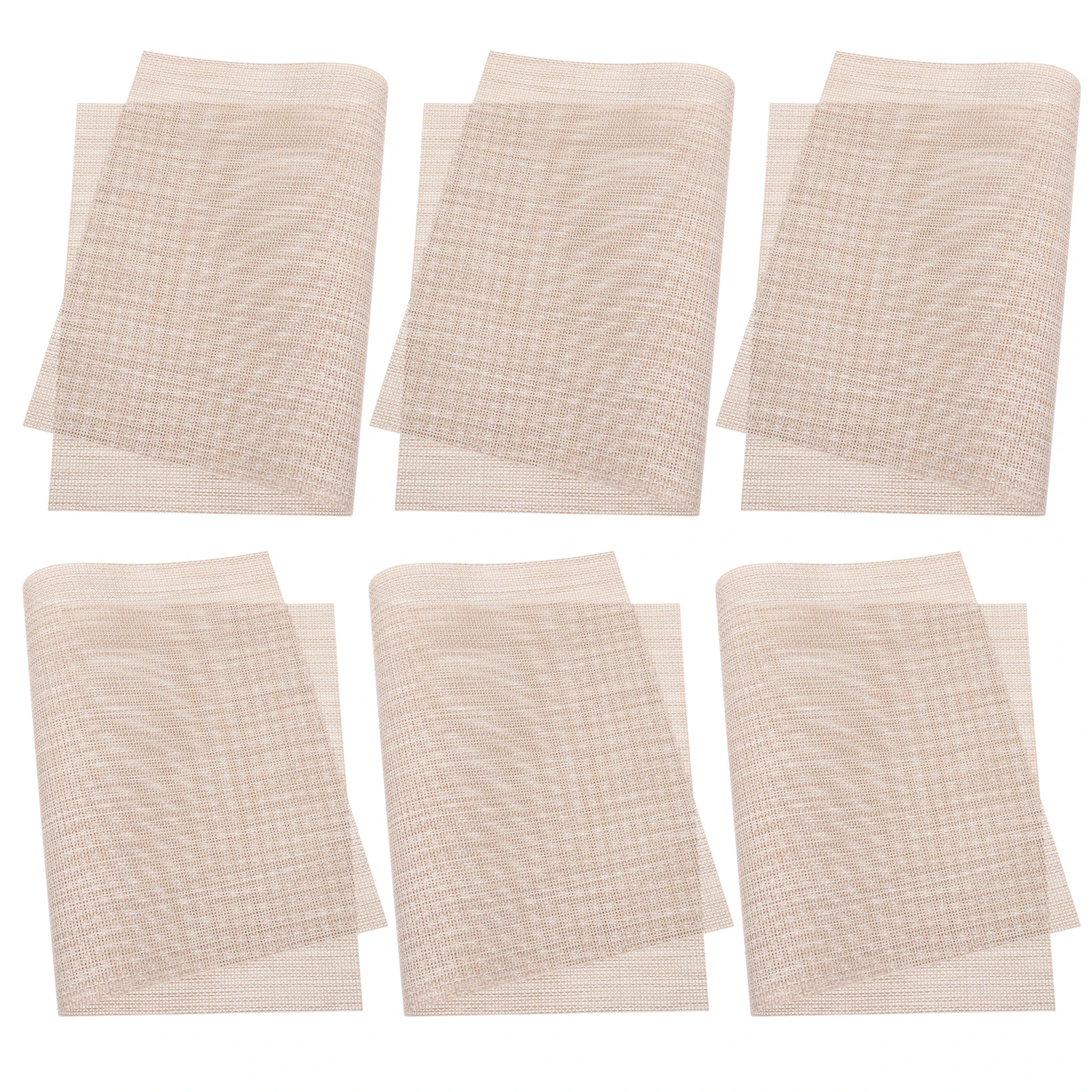

6Pcs PVC Place Mat Non-Slip Heat-Resistant Rectangular Dining Table Mat Foldable Reusable Waterproof Home Hotel Restaurant Use