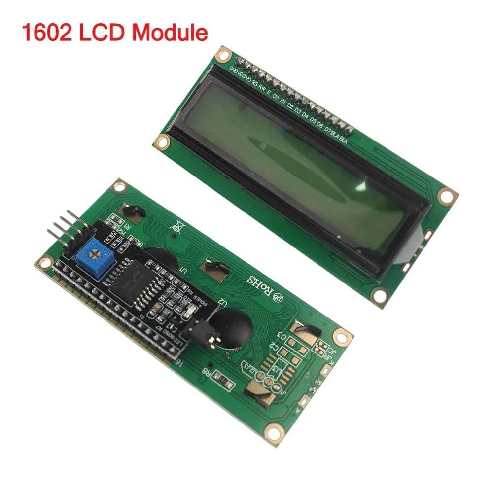 Módulo LCD1602 1602A Módulo de conversión de nivel Pantalla verde amarilla Pantalla LCD 16x2 Interfaz IIC/I2C 5V para Arduino
