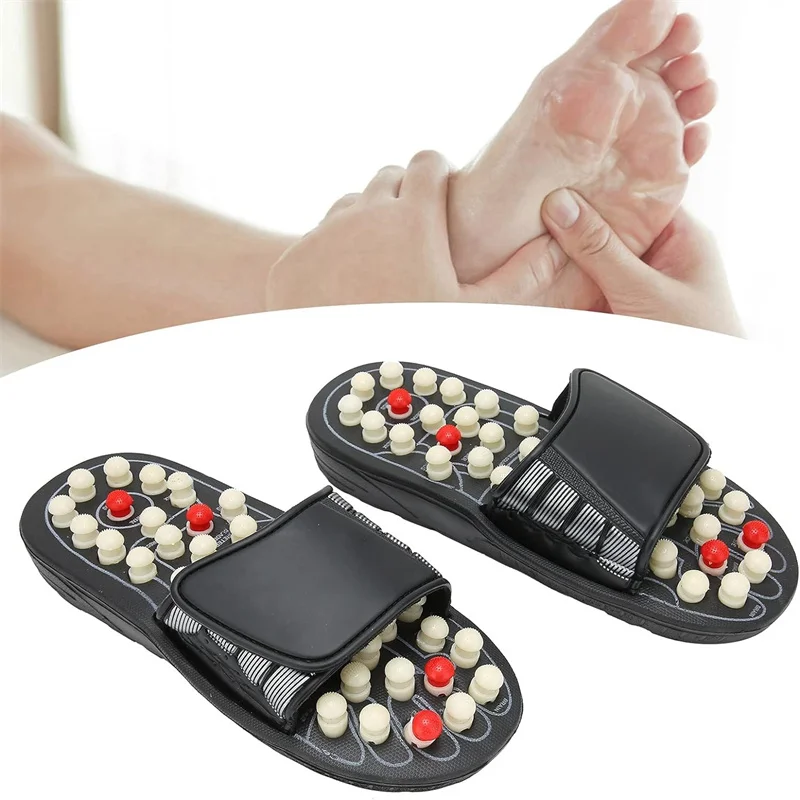 Acupoint Massage Slippers For Men Women Sandals Feet Chinese Acupressure Therapy Medical Rotating Foot Massager Shoes Unisex