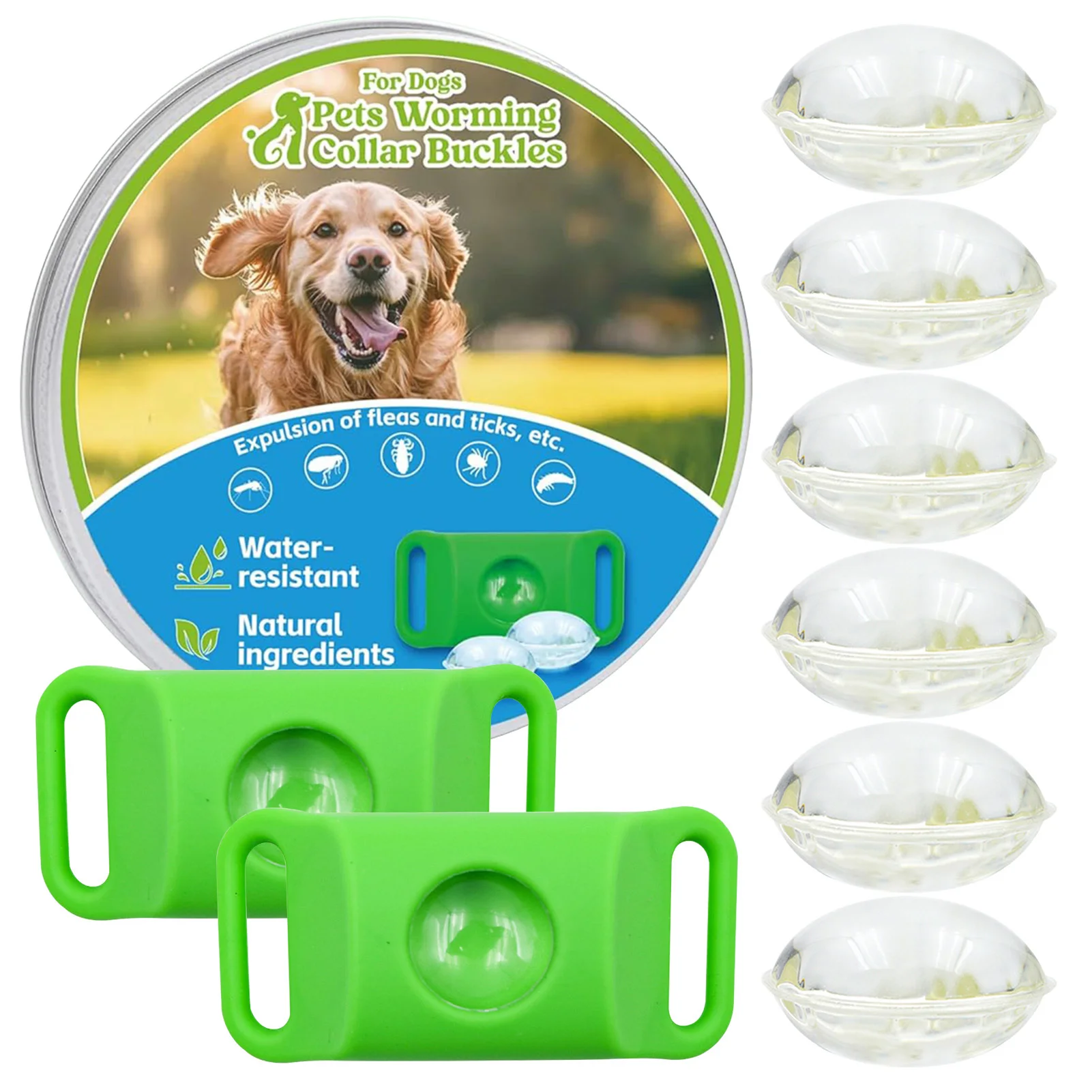 

Dog Flea & Tick Repellent Tag with 3 Peppermint Essential Oil Capsules | 24/7 Protection Anytime Anywhere | Pet-Safe for Indoor, Home & Backyard Daily Use