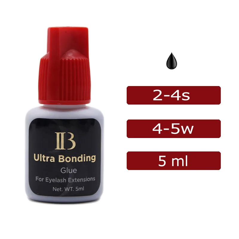 2Bottles Korea IB Ultra Bonding Glue for Eyelash Extensions Original 5ml Fast Drying Strong Lash Glue Professional Makeup Tools