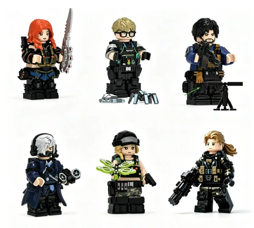 Mini-Militärthema Bausteine, Verschiedene Stile, Sturmtruppen-Actionfiguren, DIY-Bausteine-Modell-Ornamente – Detail 1