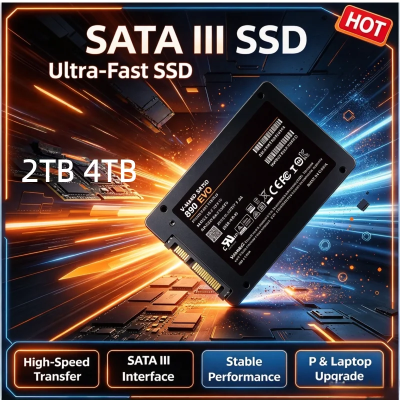 Internal SSD SATA 3 2.5 Inch Solid State Drive 2TB 1TB 4TB 890-EVO Internal SSD Hard Disk Fast Storage for Desktop Laptop PC