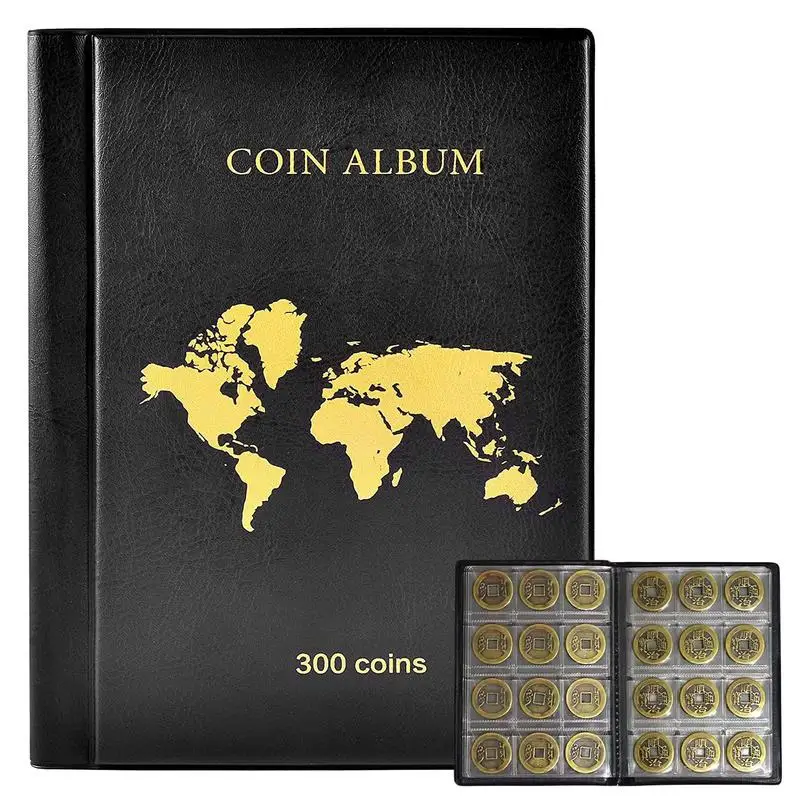 300 Pockets Coin Albums For Collector Coin Holder Albums Mini Penny Coin Storage Bag Collecting Organizer Coin Collection Album