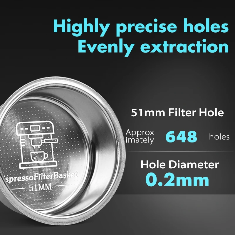 AliKisscafe 51mm Coffee Bottomless Portafilter Delonghi Dedica EC680 La Specialista Homix H11 Espresso Accessories Barista Tools