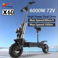 48-72V Electric Scooter for Adults 90KM/H 10-11''Tubeless Off Road Tire Hydraulic / SpringSuspension Foldable Escooter with Seat