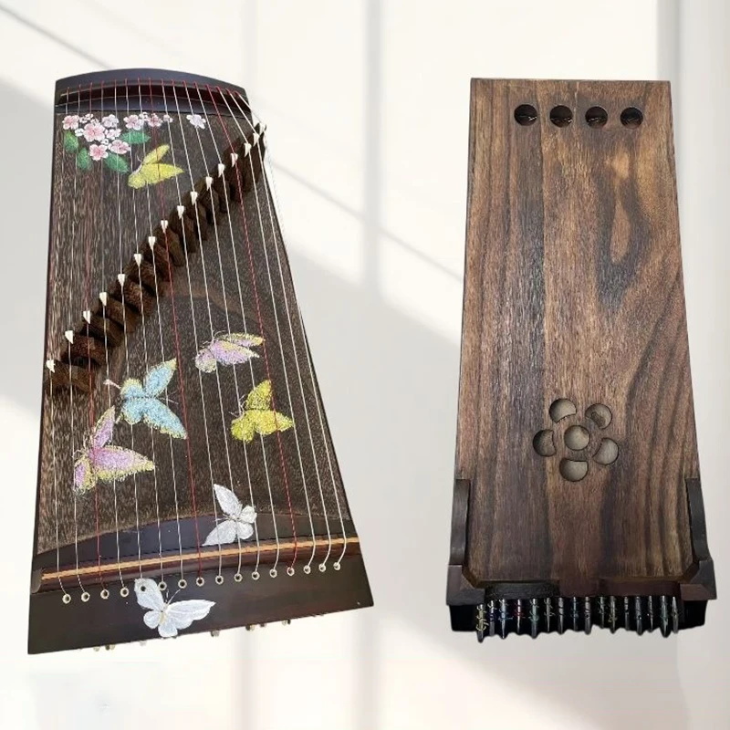 16 Strings 60CM Guzheng Children Beginners Portable Guzheng Traditional Wooden Digging Zither Performance Plucking Instruments