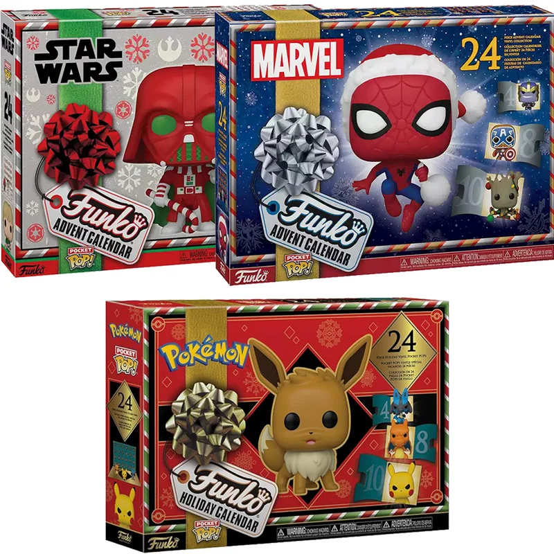 Pokemon Spider-Man Advent Calendar Box Action Figures Pikachu Model Doll Funko Collection Children Birthday Christmas Toys Gifts