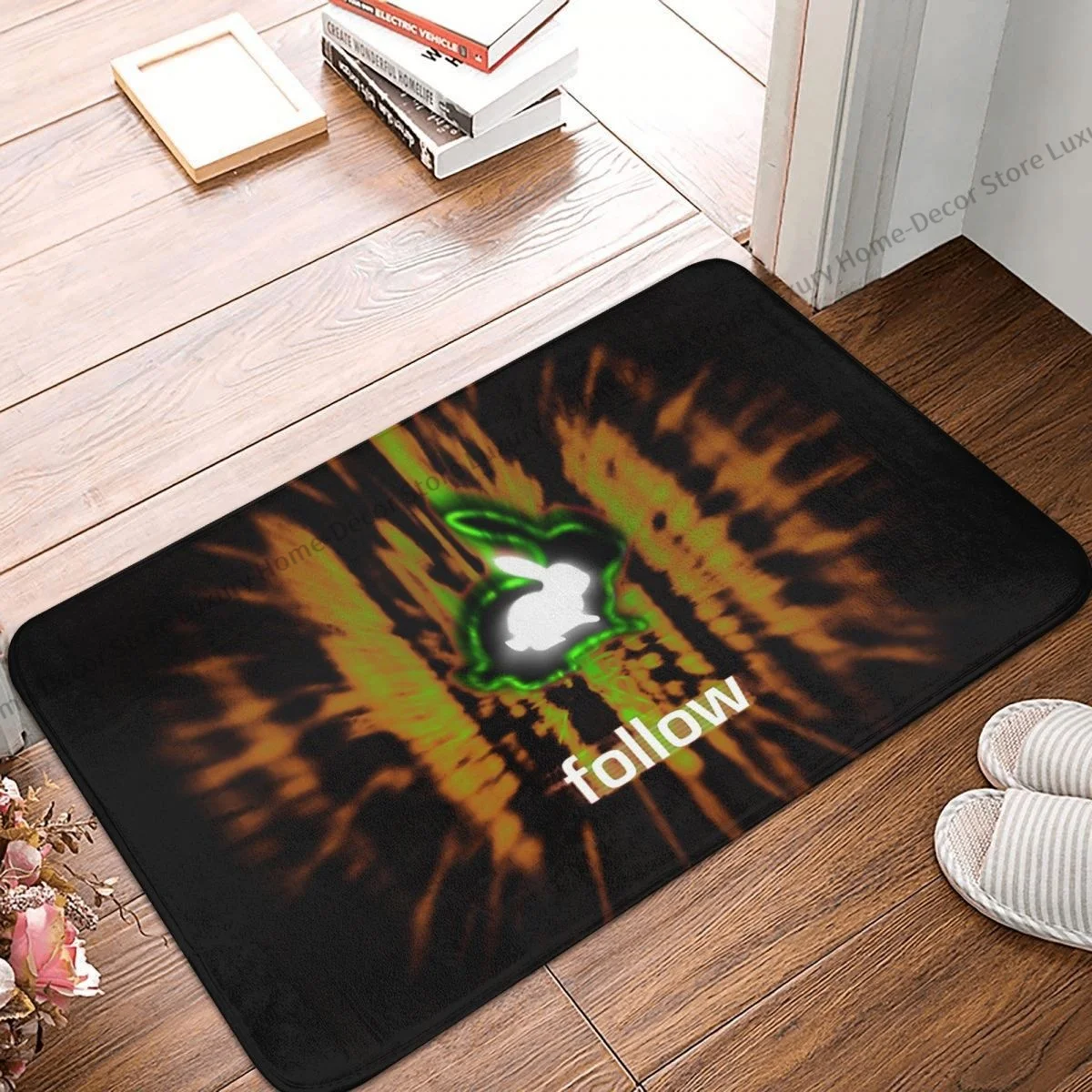 

The Matrix Bath Mat White Rabbit Doormat Flannel Carpet Outdoor Rug Home Decor