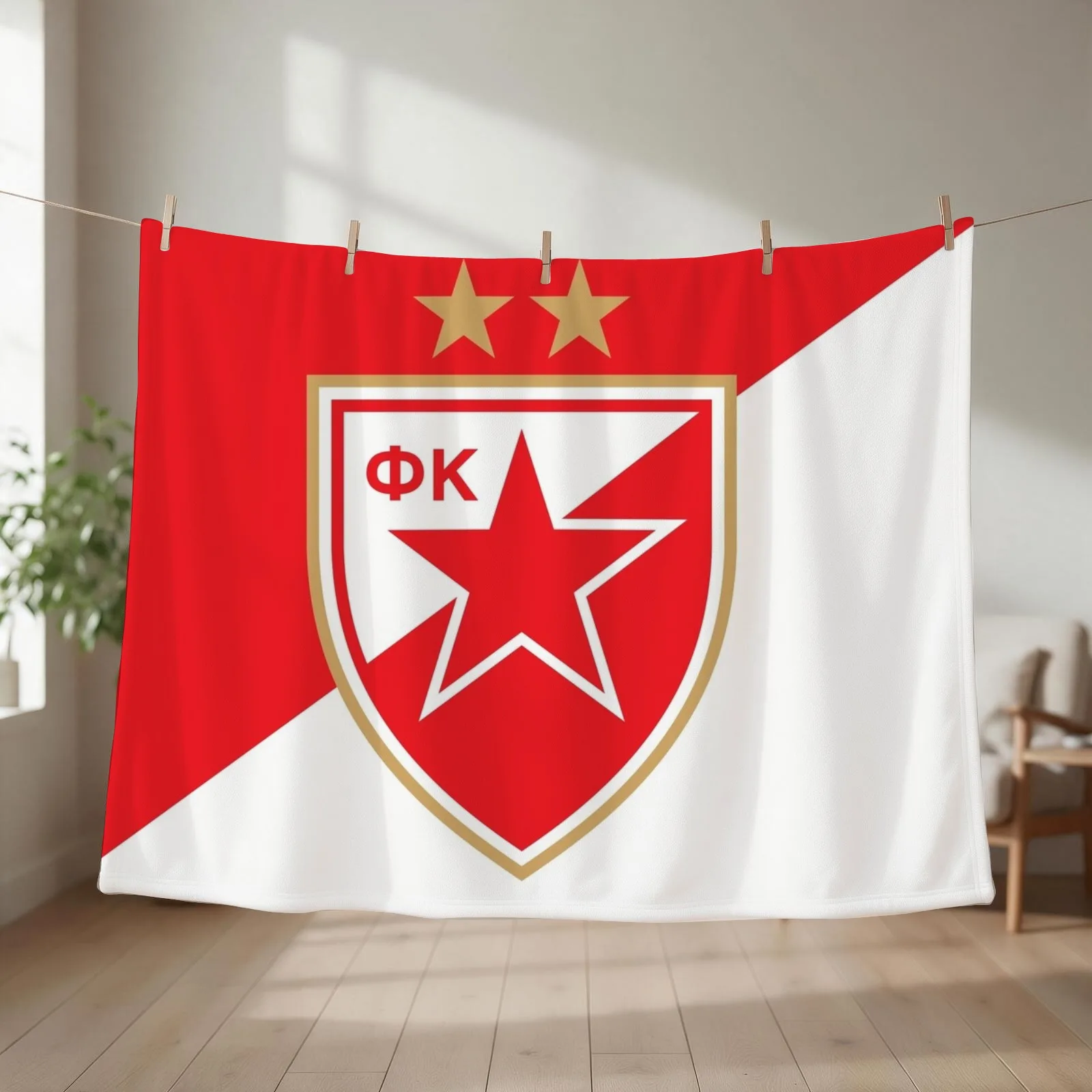 Moja Crvena Zvezda Beograd Serbian Love Delije Throw Blanket couch cozy soft plush fuzzy picnic outdoor blanket