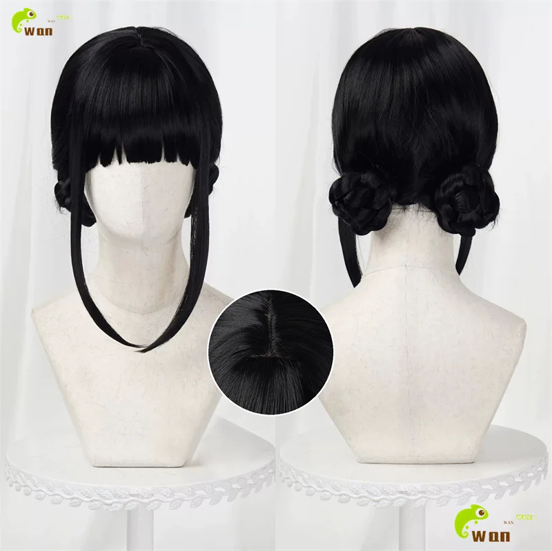 

Zoey Cosplay Wig 35cm Black Wigs With Bun For Rumi Mira Zoey Women Halloween Cosplay Anime Wig Heat Resistant Synthetic Hair
