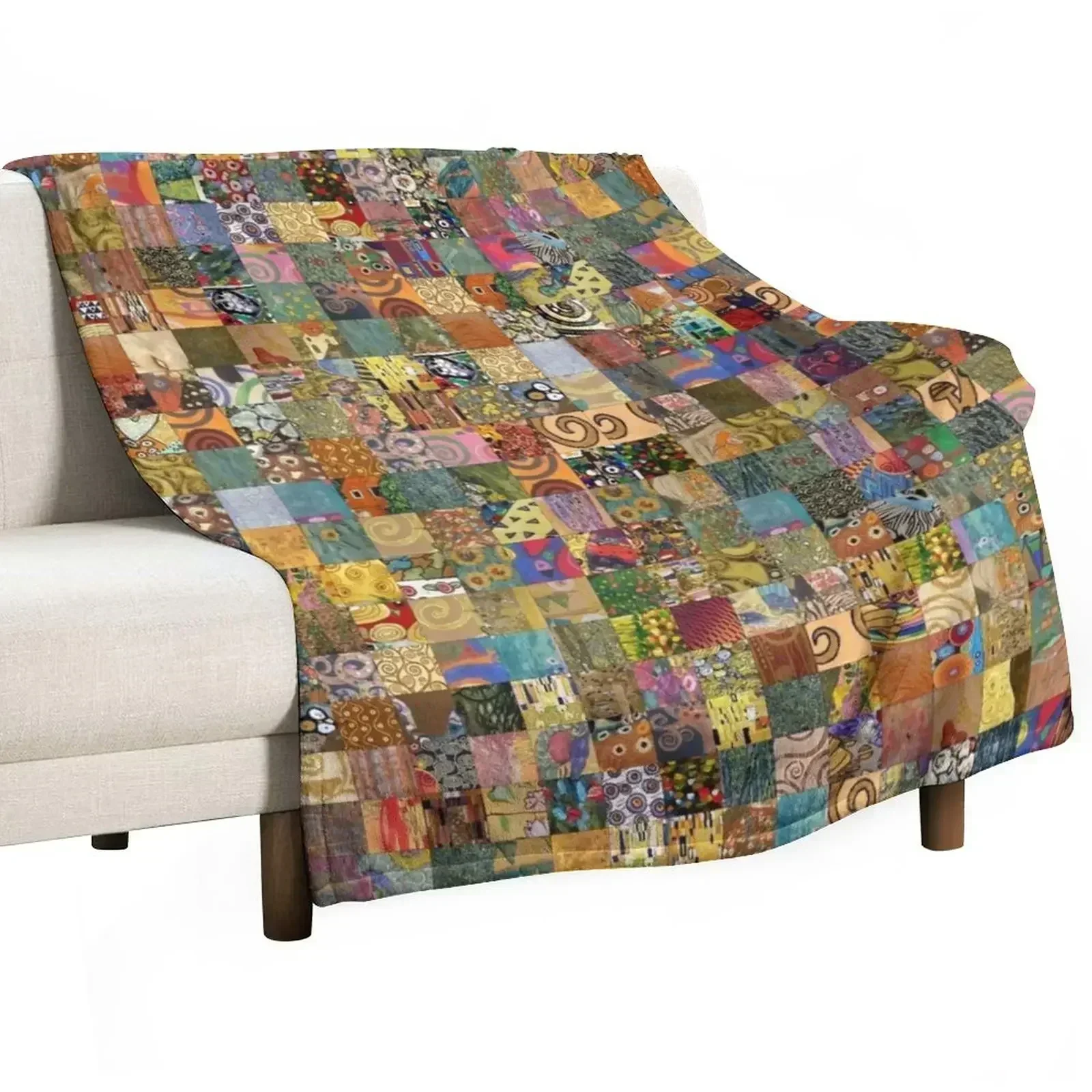 

Another Gustav Klimt Throw Blanket Plaid on the sofa Beach Blankets