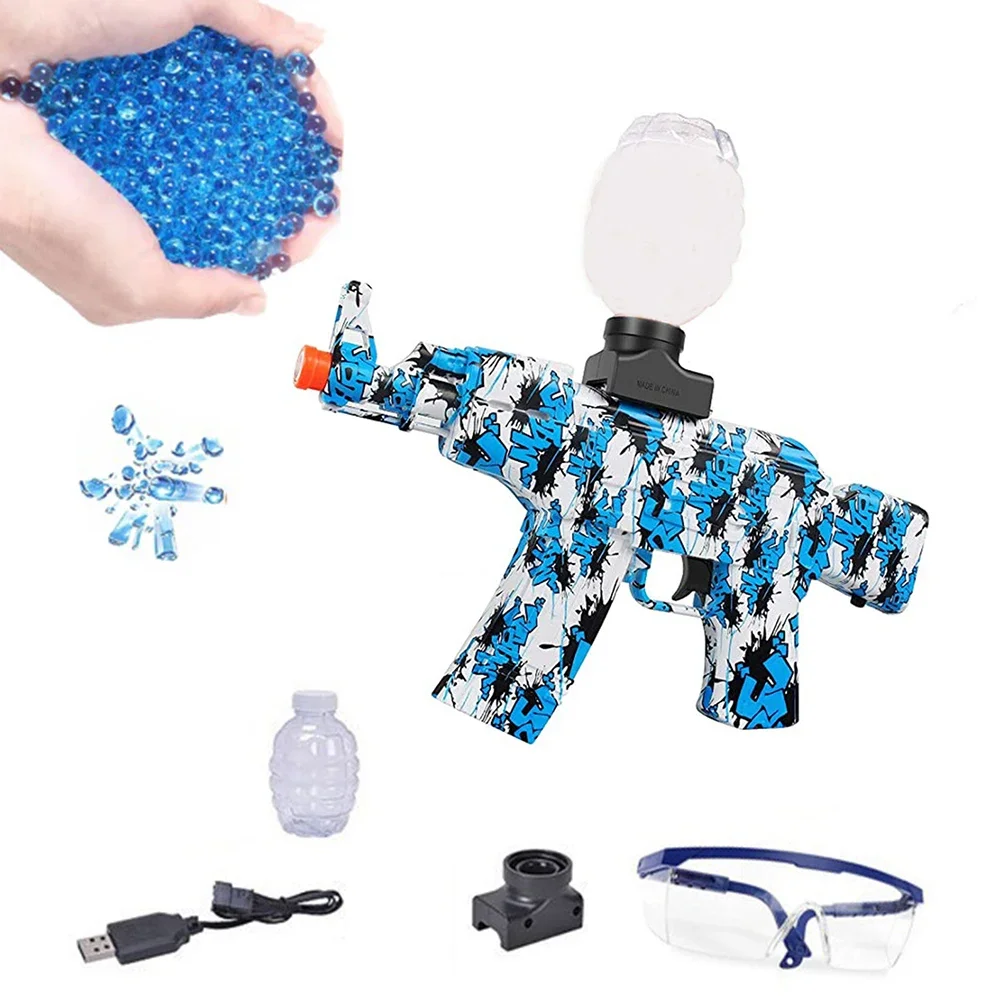 AK47 Electric Splatter Gel Ball With 20000 Blaster Water Beads For Outdoor Activities Shooting Team Game Toy Gifts For Teens