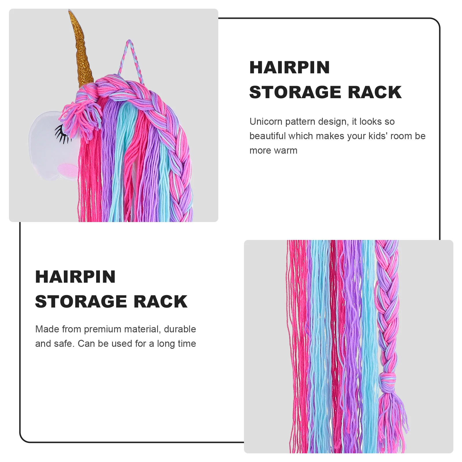 

Unicorn Hair Clips Holder Storage For Fringe Hair Bows Headbands Barrette Organizer Wall Hanging Decoration Headdress