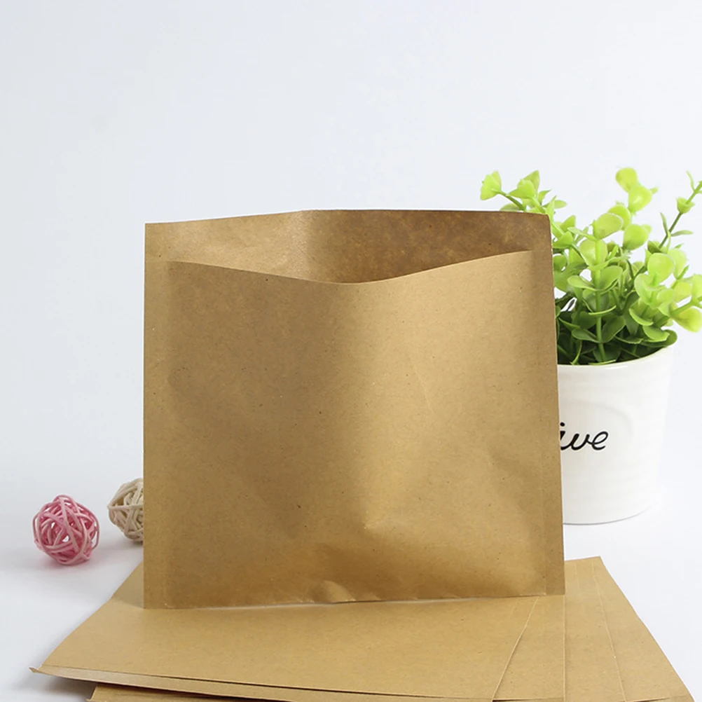 

200pcs Kraft Paper Food Bags Eco Friendly Disposable Brown Bags for Oil Candies Cookies Safe Storage Convenience