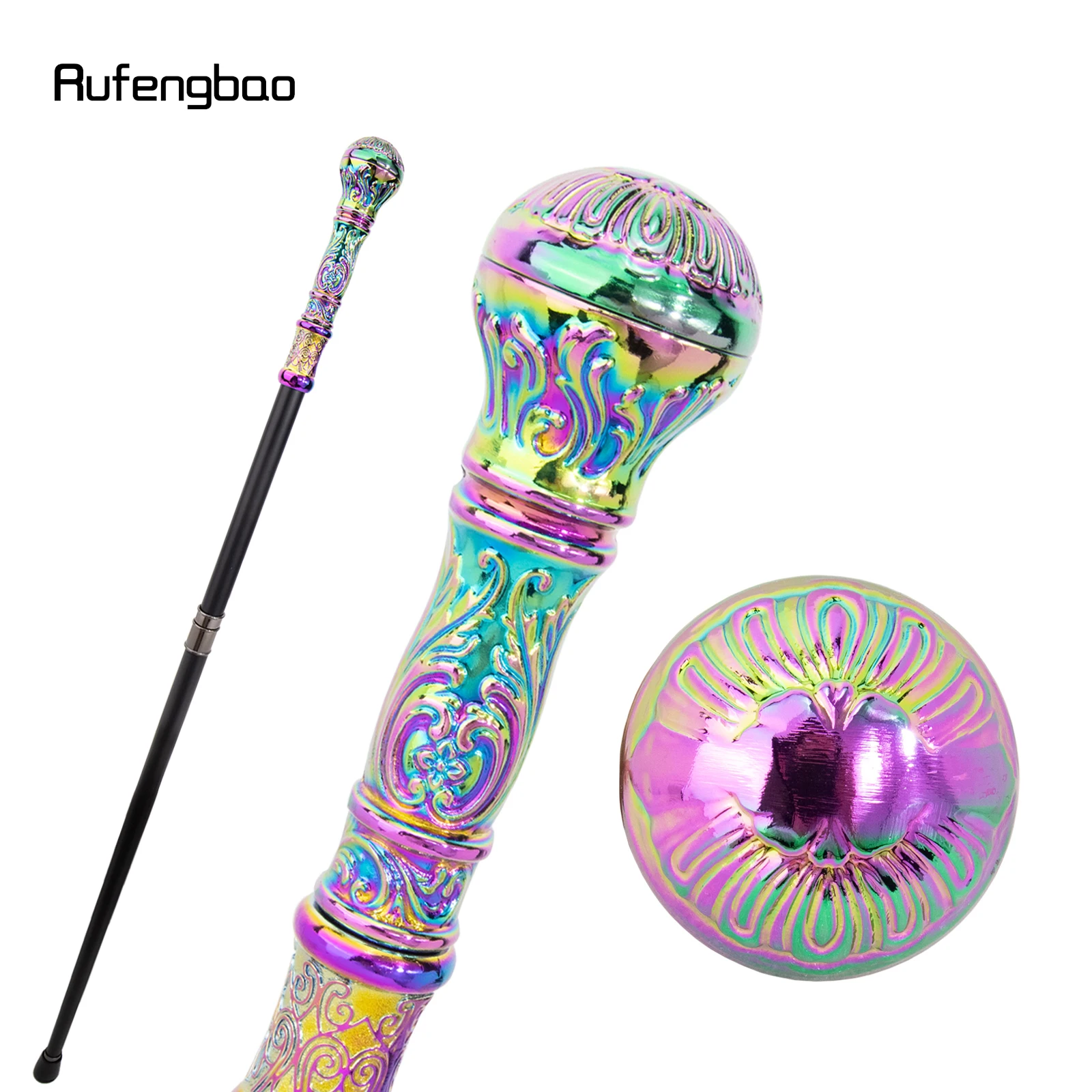Colorful Luxury Round Handle Everyday Decorative Stick Cane for Halloween for Cosplay and Parties 90cm