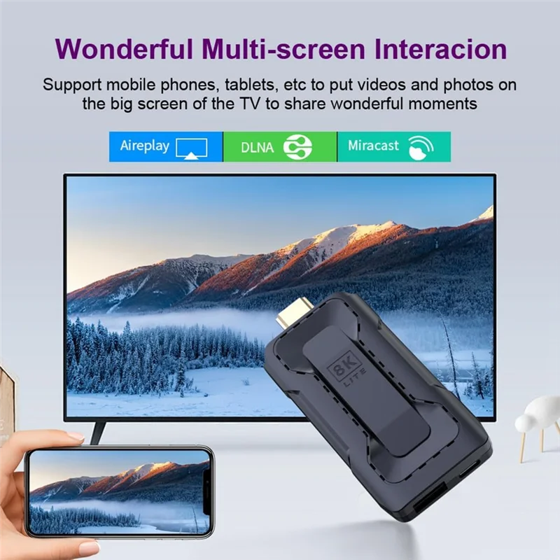CABE-HK1RBOX D8 Android 13.0 TV Stick 2G+16GB RK3528 رباعي النواة ARM Corter TV BOX، يدعم Dual 2.4G/5G Wifi6، BT 5.0، USB 3.0
