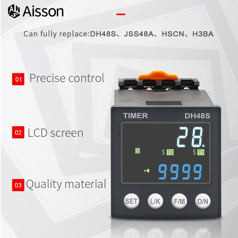 New DH48S Digital Delay Time Relay Precision Programmable Cycle DH48S-A 1Z 2Z 2ZH Series AC220V AC DC 24V 12V With Socket Base