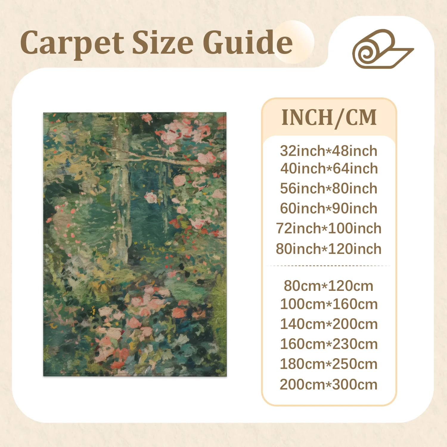Large Indoor Area Rug, Soft Velvet Low Pile with Non-slip Dotted Backing, Machine Washable, Impressionist Muted Garden Floral Pattern in Soft Pink and Teal Green, Ideal for Living Room, Bedroom, Cozy Home Decor