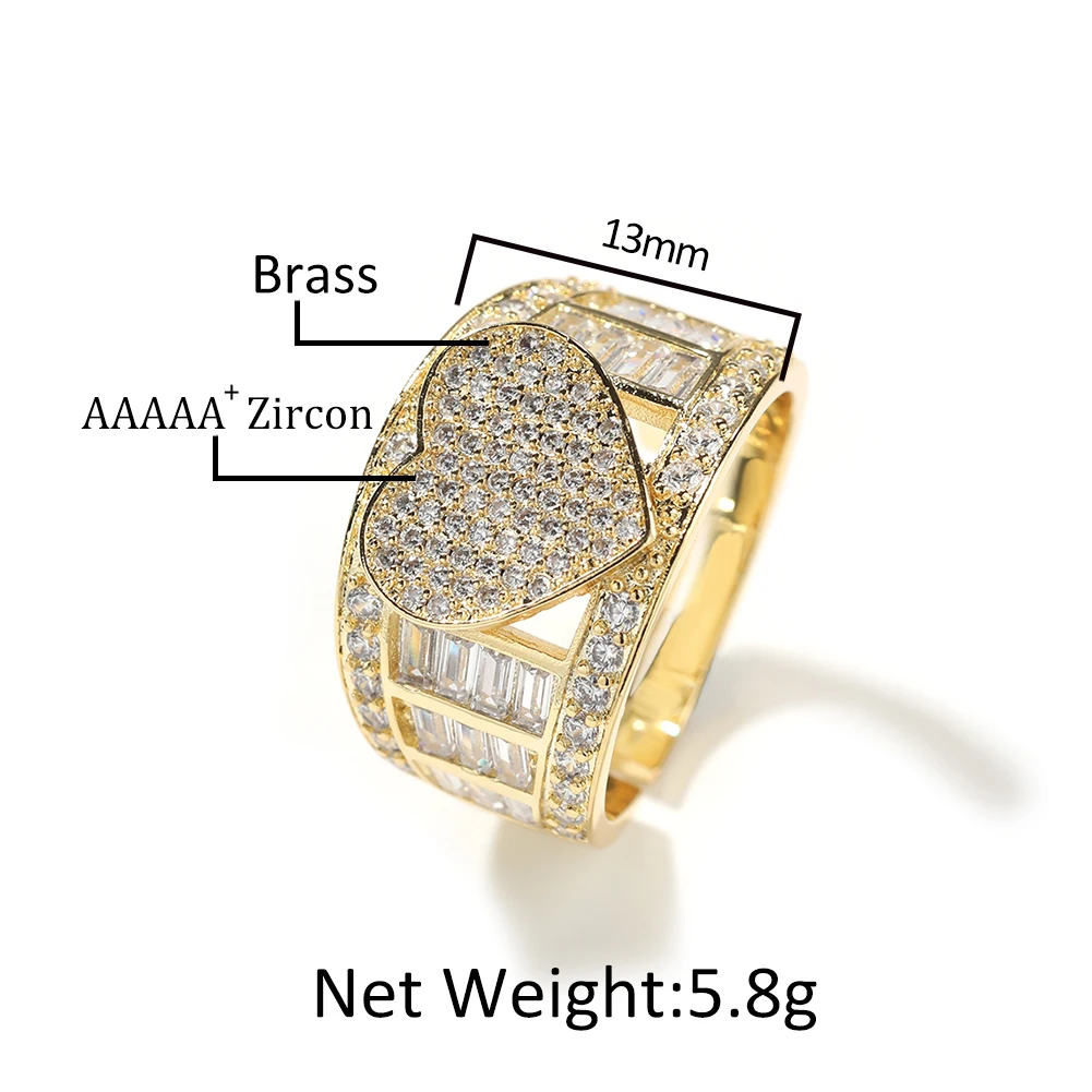 Uwin Baguette Hart Ringen Voor Vrouwen Zwart/Groen Iced Out Cz Stenen Ringen Vlinder Cz Ringen Mode Hiphop Sieraden Voor Vrouwen