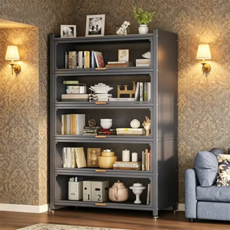 Modern Metal Kitchen Dust-Proof Floor-Standing Multi-Layer Multi-Purpose Household Sideboard Wall-Side Integrated Cabinet