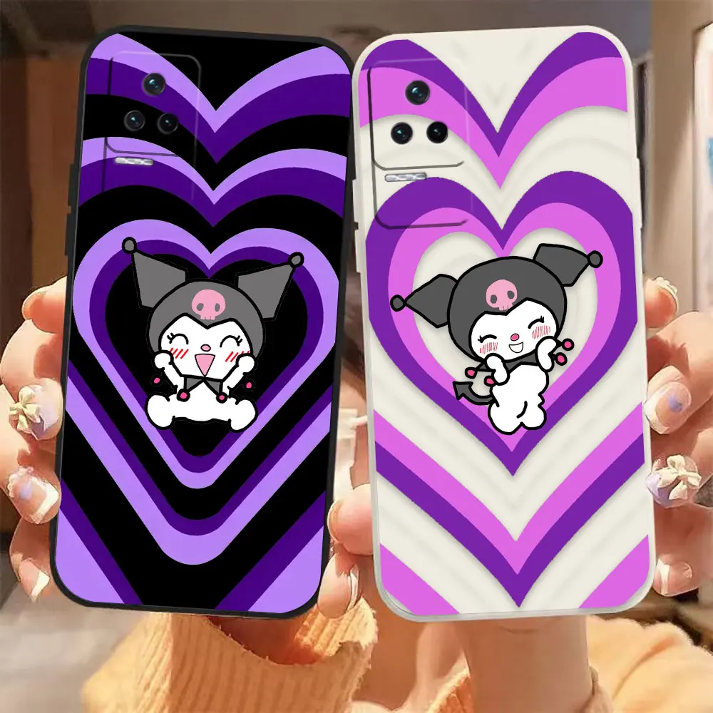 Purple Heart K-Kuromi Phone Case For Redmi K60 K40S K40 K30 K30S K20 12C 12 10C 10 9A 9 8 10A A1 Pro 4G 5G Gaming Case Fundas