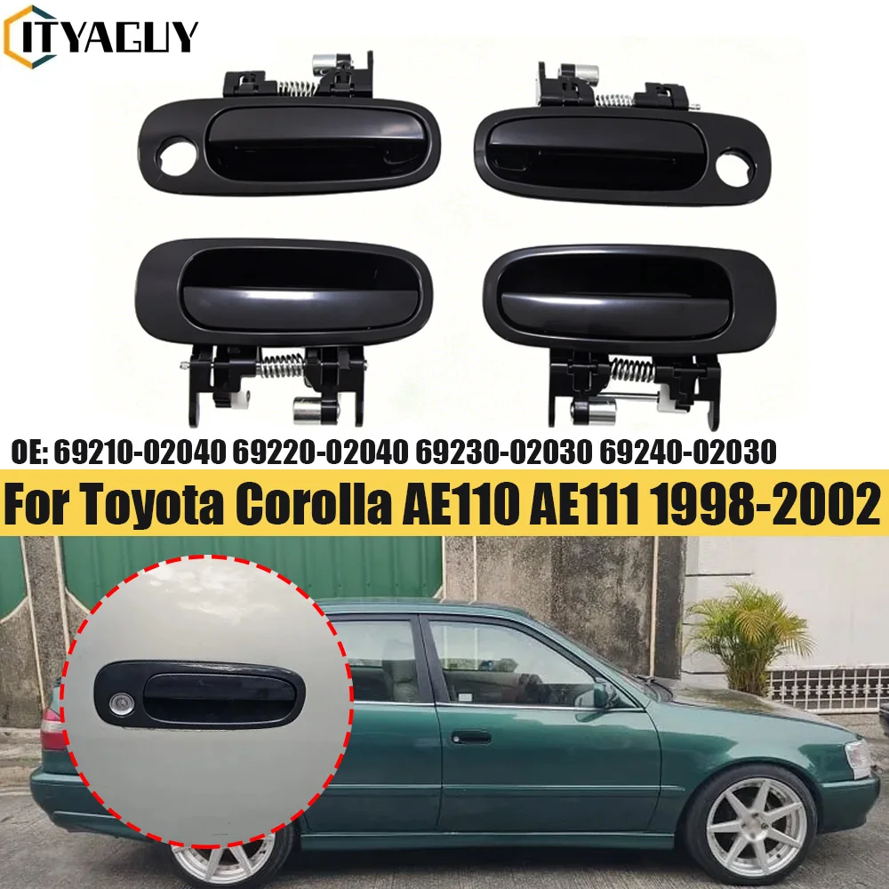 Auto-Türgriff vorne und hinten links und rechts passend für Toyota Corolla 1998-2002 69210-02040 69220-02040 69230-02030 69240-02030