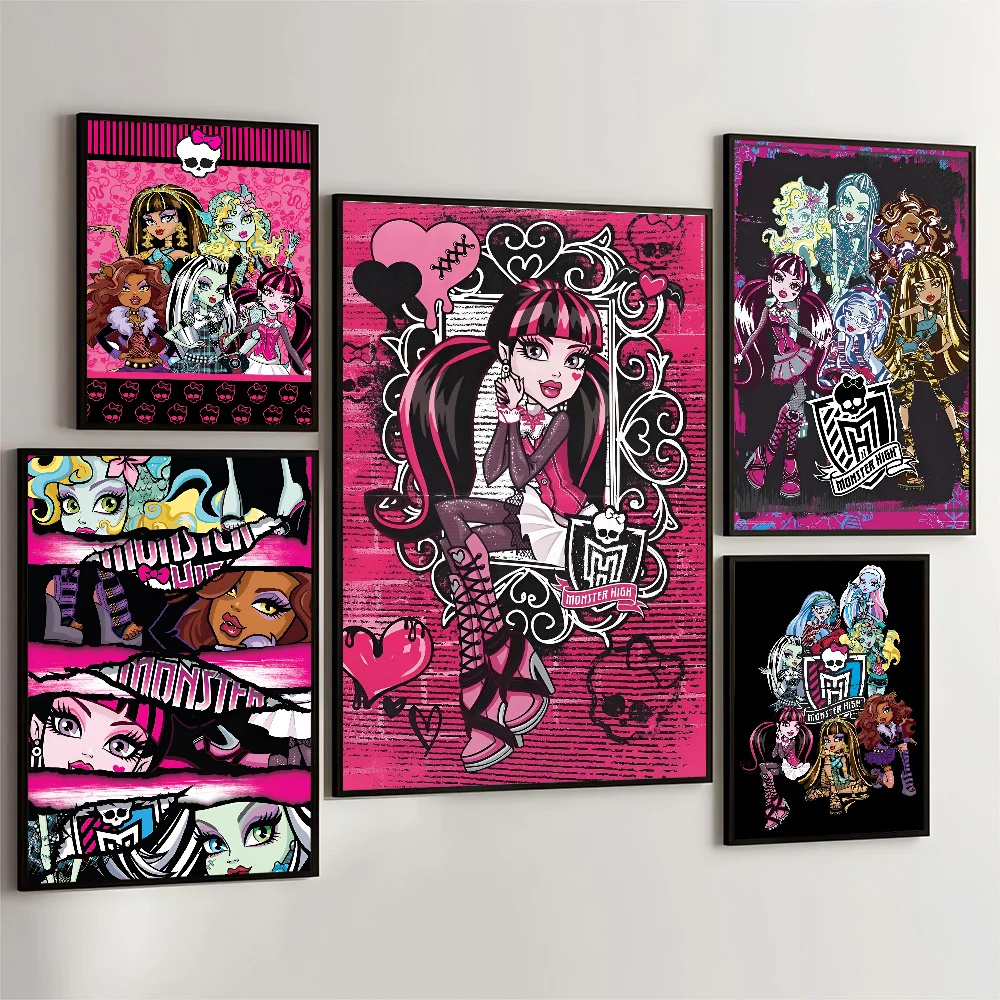 M-Monster Cartoon High Self-adhesive Art Poster Fancy Wall Sticker For Living Room Bar Decoration Vintage Decorative Painting