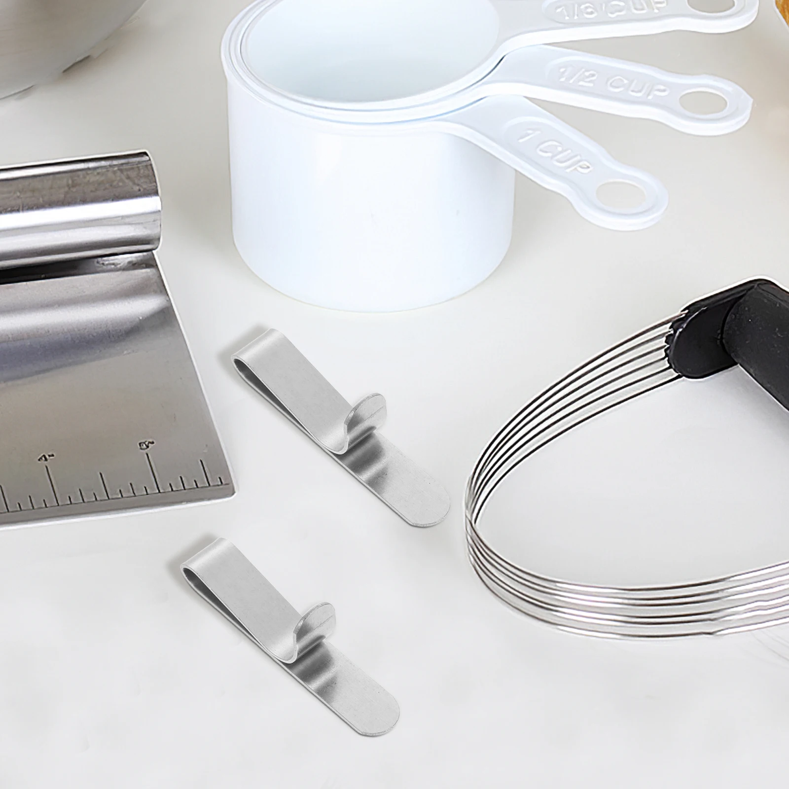 

6pcs Stainless Steel Cake Ring Clips Extensible Baking Ring Fixing Buckles For Mousse Tart Cookie Mold Baking Supplies Kitchen