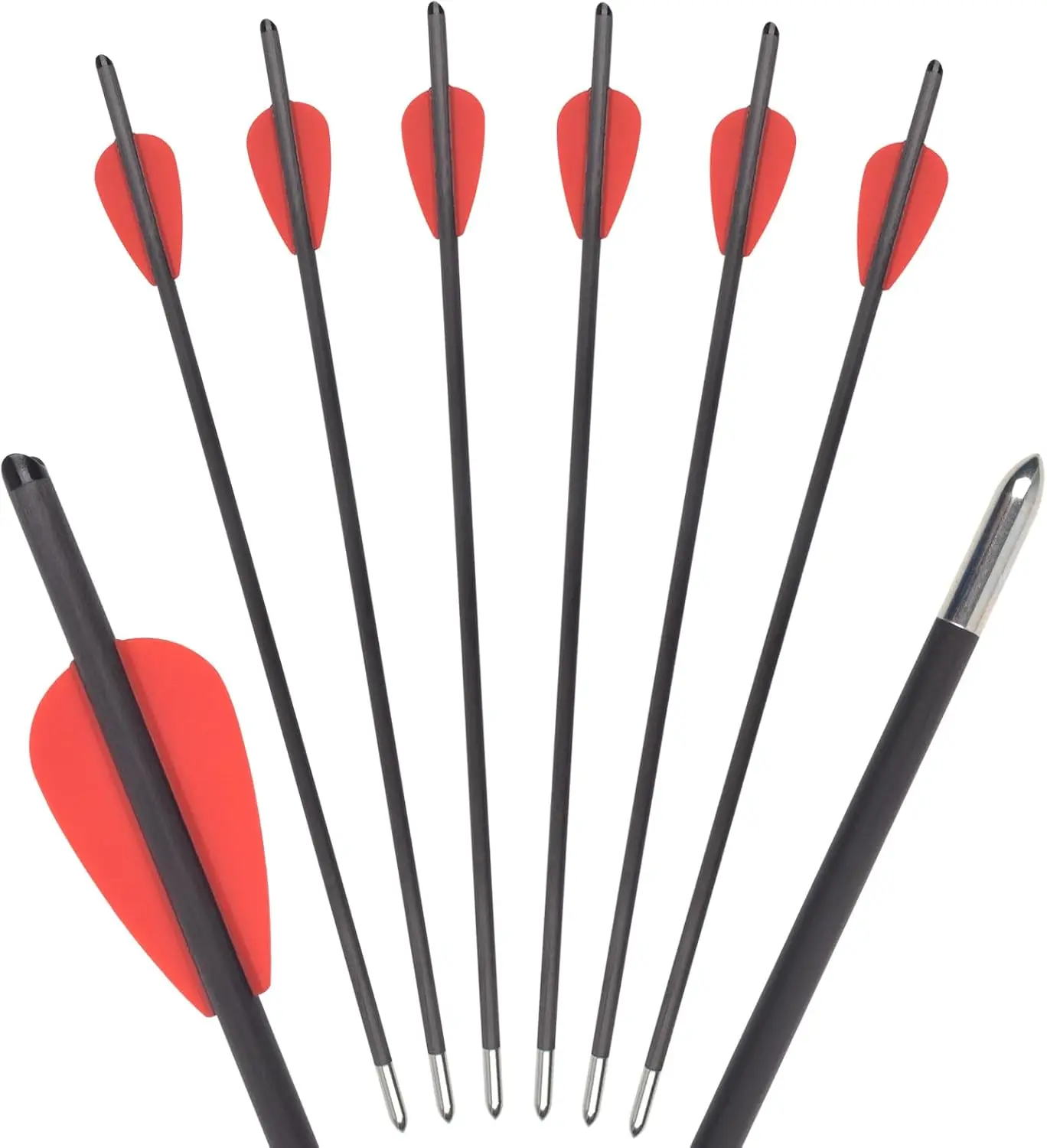 

YLS 12.8 In Mini Crossbow Bolts Carbon Arrows with Steel Field Tips Half-Moon Nocks Penetrator for Hunting OD 5.5mm 6 Pcs Insert