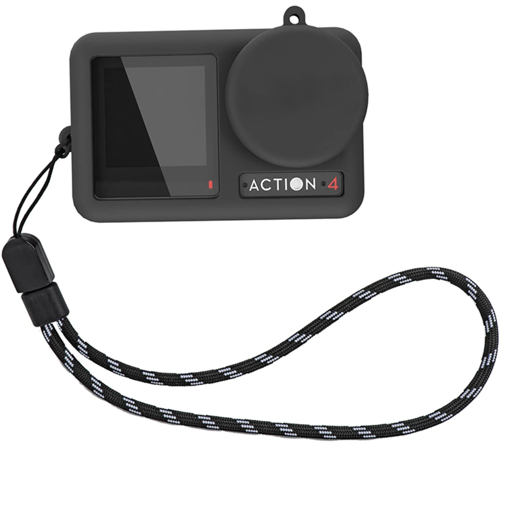 

Silicone Sleeve Protection Case Action Camera Accessory With Lanyard Protective Case Compatible For DJI Action 3/4