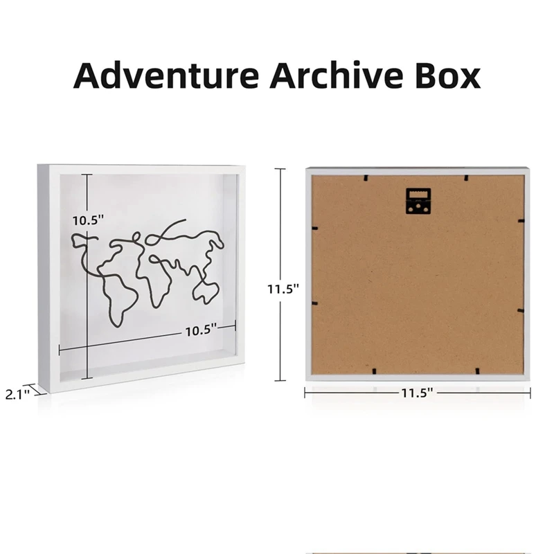 Adventure Archive Box Travel Shadow Box Ticket Shadow Box mit Schlitz, Memory Boxes für Andenken-B