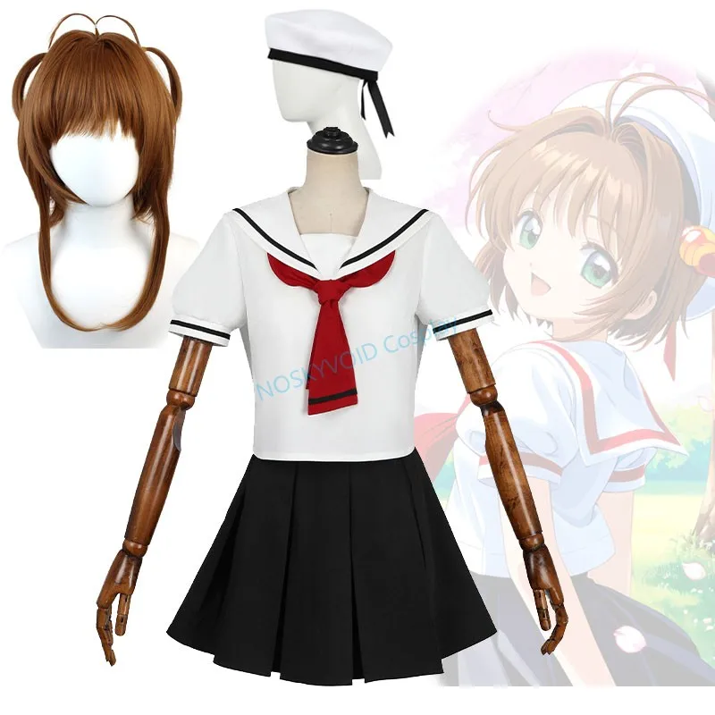 

Аниме Kinomoto Sakura косплей JK униформа летняя школьная форма школьница костюмы на Хэллоуин Cardcaptor Sakura костюм моряка