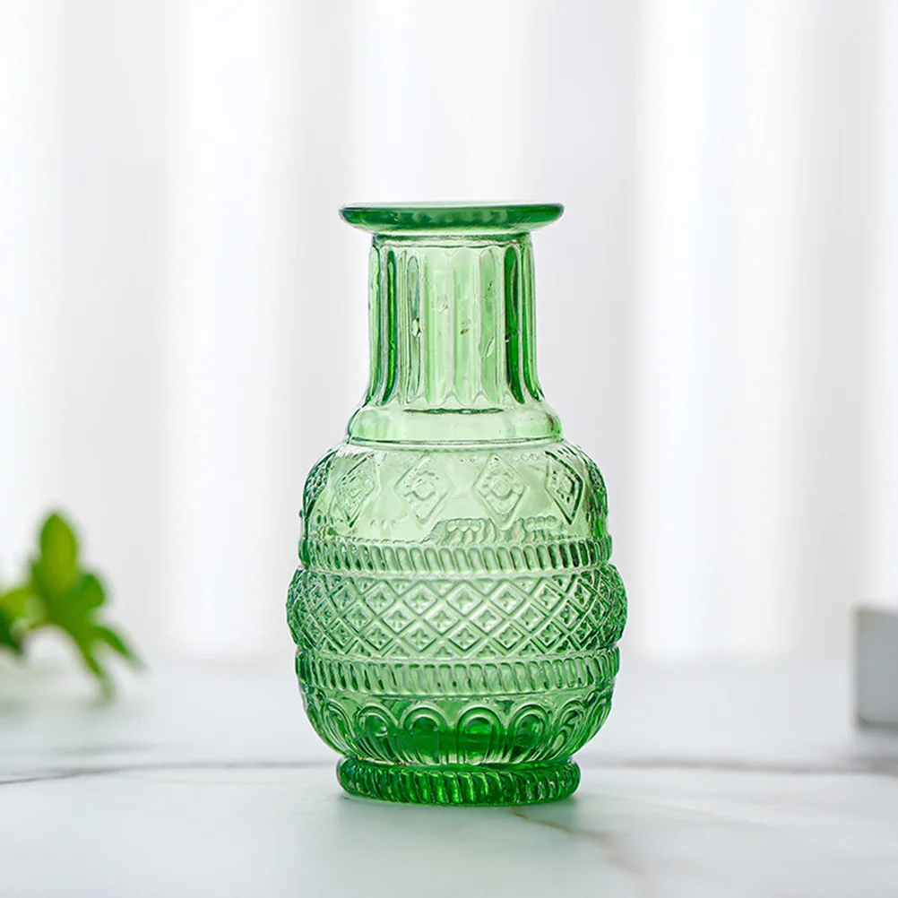 

2 Pcs Vintage Vase Glass Vases for Decor Flower Decorative Home Embossed Flowers