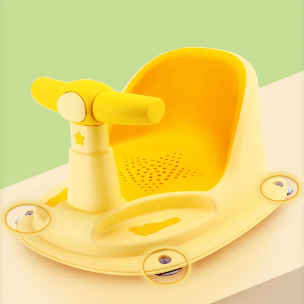 PP+TPE Baby Shower Chair Multiple Colors Hollowed Out Seat Bathing Chair Suction Cup Design Antiskid Bathtub Seat Baby Shower