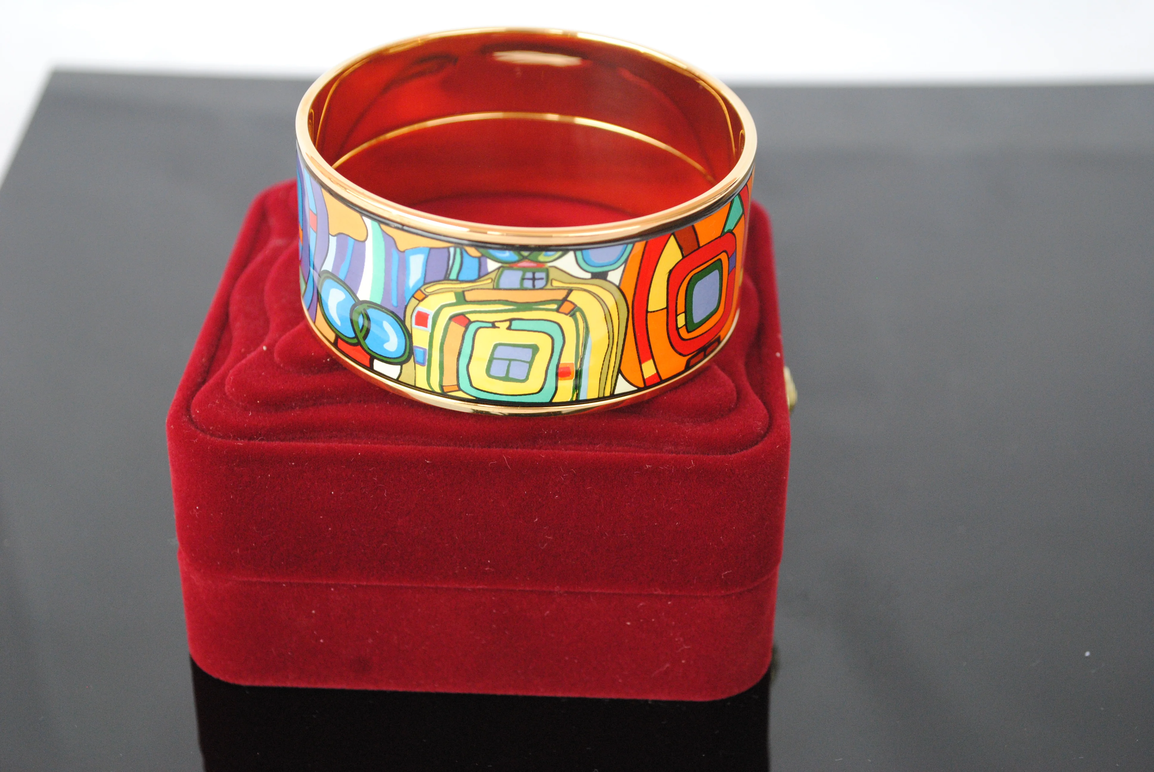 Cloisonne jewelry, hand-painted enamel, real gilded art style Mediterranean style bracelet