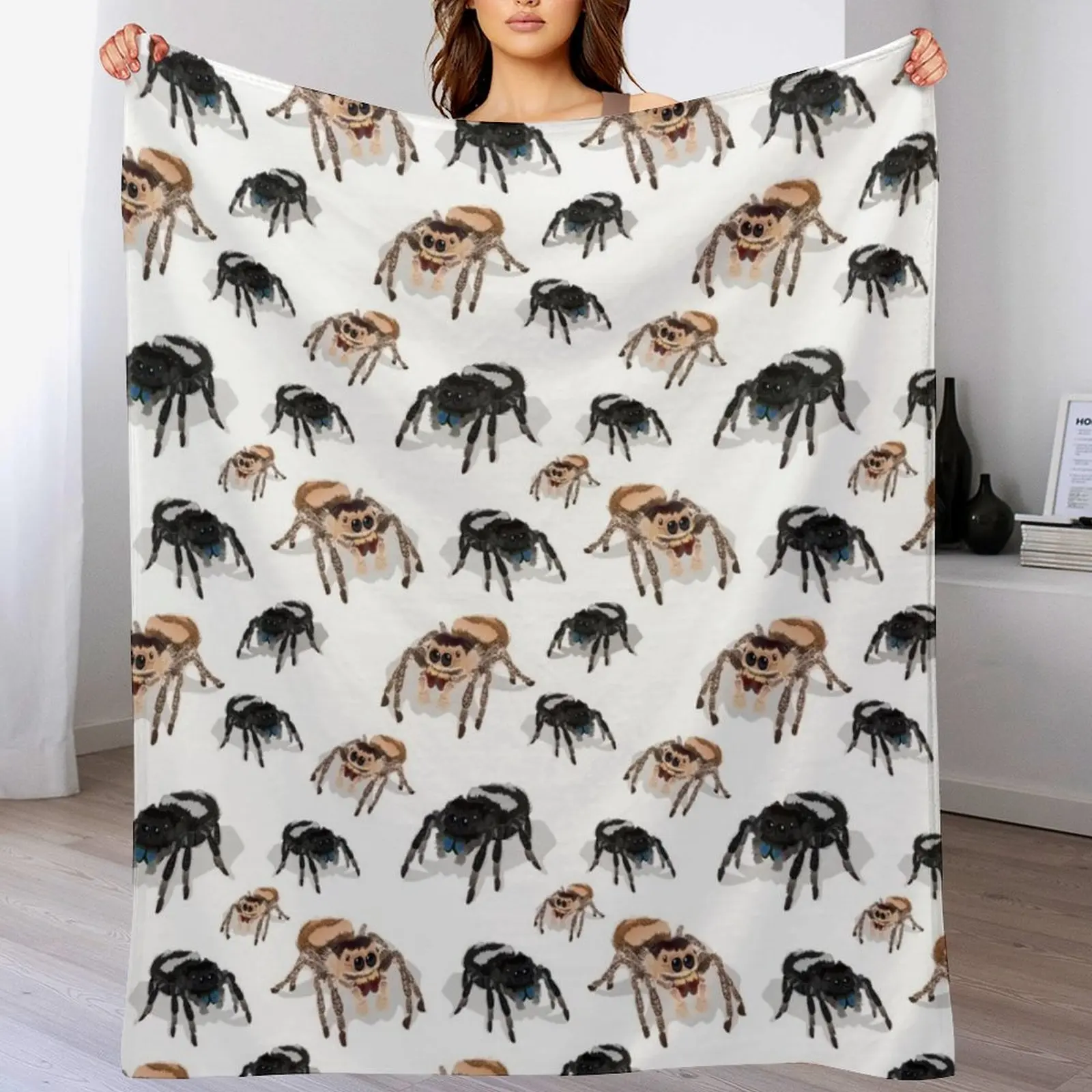 Pet Regal Jumping Spider Phiddipus Regius Throw Blanket Cozy Home Blanket Gift for Christmas Holiday
