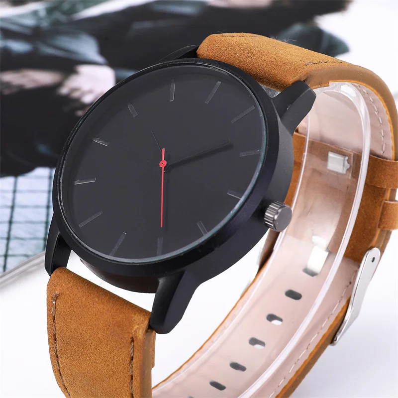 WOKAI high quality fashion casual men\'s abrasive stone quartz business belt watch sports simple style student boy clock