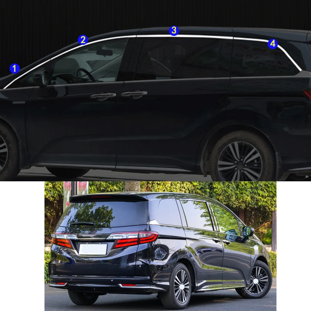 

For Honda Odyssey 2015 2016 2017 2018 2019 2020 2021 Car Sticker Garnish Pillar Window Middle Strip Trim Frame Hoods Parts