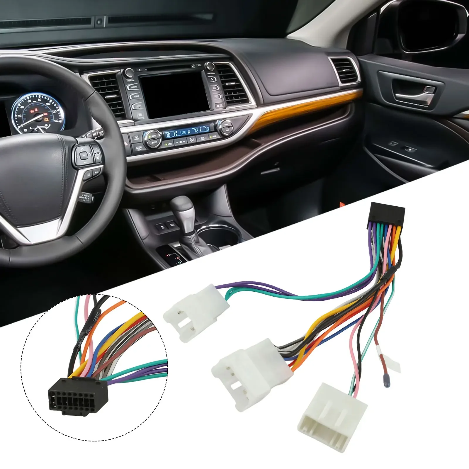 For Lexus Radio Installation Kit Car ISO Wiring Harness Black White Black And White Color Scheme ABS Material Construction